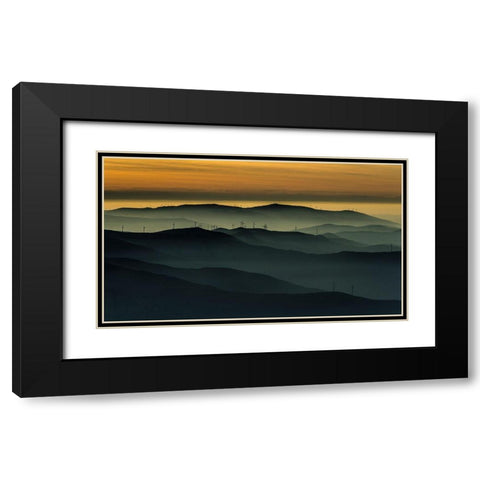 Below The Horizon Black Modern Wood Framed Art Print with Double Matting by Correia, Rui