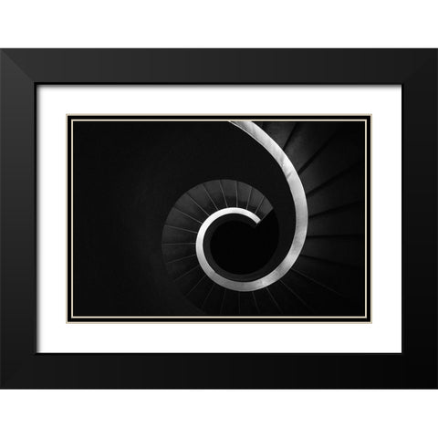 The Golden Age Black Modern Wood Framed Art Print with Double Matting by Correia, Rui