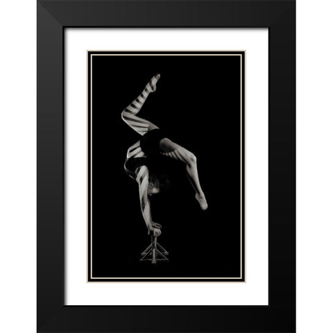 Stripes Black Modern Wood Framed Art Print with Double Matting by Ashton-Jones, Howard