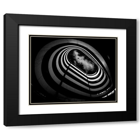 Hole Black Modern Wood Framed Art Print with Double Matting by Tajima, Koji