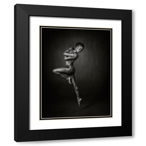 Leap Into The Dark Black Modern Wood Framed Art Print with Double Matting by Catchlight Studio