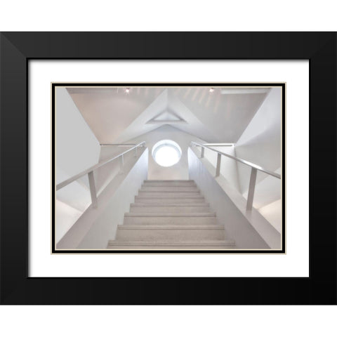 High-Key Staircase Black Modern Wood Framed Art Print with Double Matting by Depaepe, Yvette