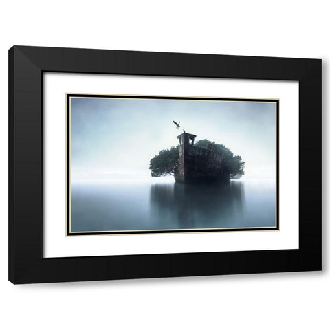 100 Years Later Black Modern Wood Framed Art Print with Double Matting by F, Terry