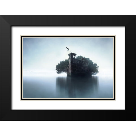 100 Years Later Black Modern Wood Framed Art Print with Double Matting by F, Terry