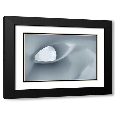 The Eye Of The Staircase Black Modern Wood Framed Art Print with Double Matting by Van De, Jeroen
