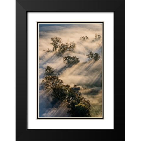 Slalom Light Black Modern Wood Framed Art Print with Double Matting by Marini, Roberto