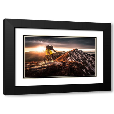 Take A Ride On The Sunny Side Black Modern Wood Framed Art Print with Double Matting by Bertoncelj, Sandi