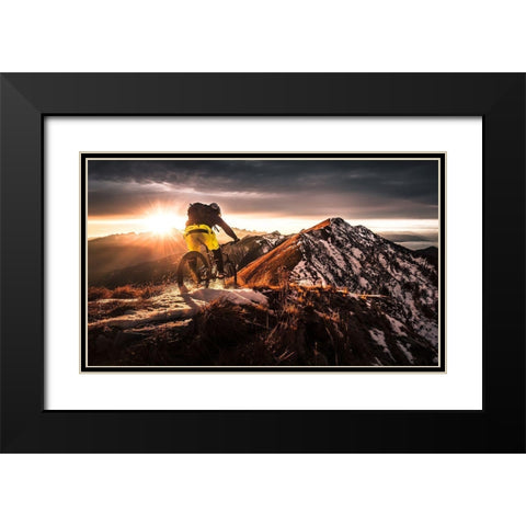 Take A Ride On The Sunny Side Black Modern Wood Framed Art Print with Double Matting by Bertoncelj, Sandi