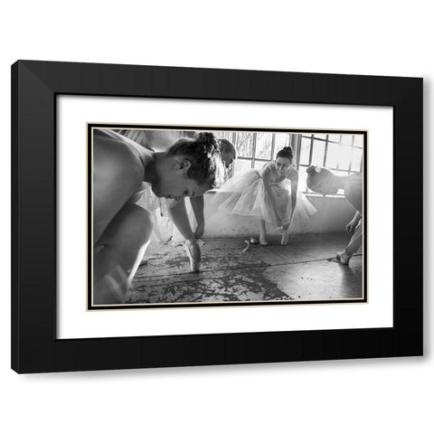 Ballet Dancers Preparation... Black Modern Wood Framed Art Print with Double Matting by Muller Photography, Peter