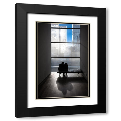 You and me Black Modern Wood Framed Art Print with Double Matting by Eliash, Tomer