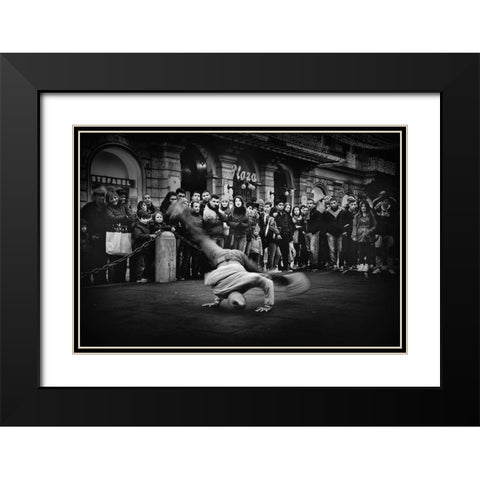 Untitled Black Modern Wood Framed Art Print with Double Matting by Grambone, Antonio