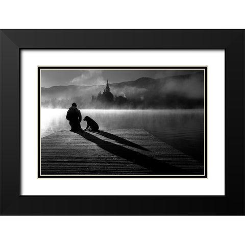 Friends Forever Black Modern Wood Framed Art Print with Double Matting by Bertoncelj, Sandi