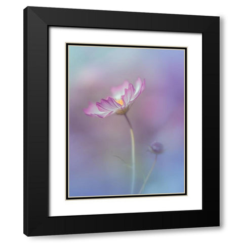 Pink Elegance Black Modern Wood Framed Art Print with Double Matting by Koumura, Miyako