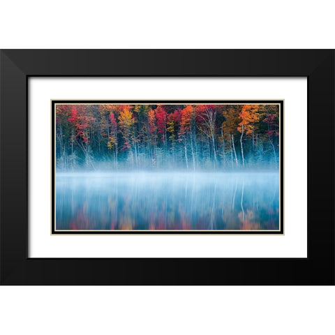 Morning Reflection Black Modern Wood Framed Art Print with Double Matting by Fan, John