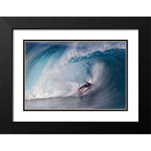 A Wave Player Black Modern Wood Framed Art Print with Double Matting by Chang, Cheng