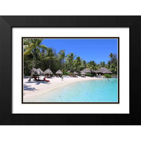 Blue Beach Black Modern Wood Framed Art Print with Double Matting by Daniel, Nick