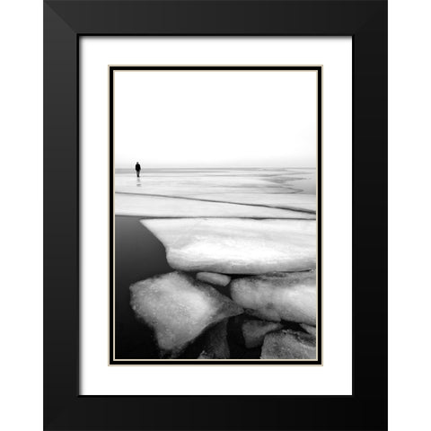 Shattering Black Modern Wood Framed Art Print with Double Matting by Mikkelborg, Espen