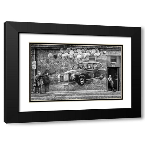 Smoke Break Black Modern Wood Framed Art Print with Double Matting by Vidic Grah, Anita