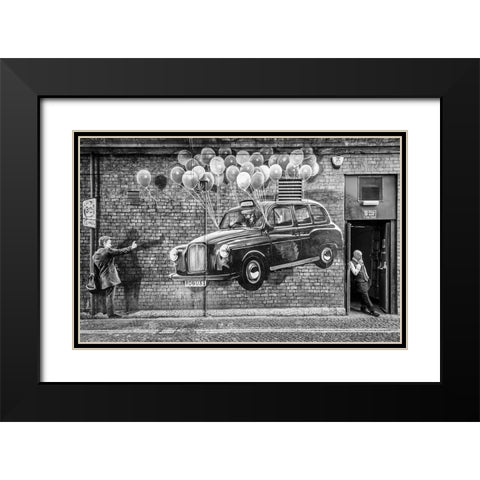 Smoke Break Black Modern Wood Framed Art Print with Double Matting by Vidic Grah, Anita