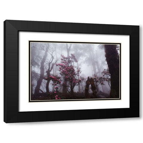 Through The Fog Black Modern Wood Framed Art Print with Double Matting by Kupratsevich, Dmitry