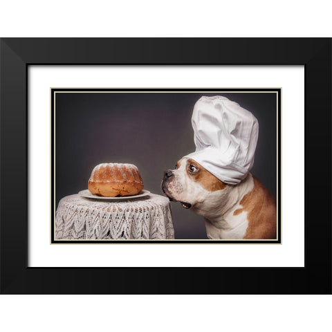The Confectioner And His Masterpiece Black Modern Wood Framed Art Print with Double Matting by Willers, Heike