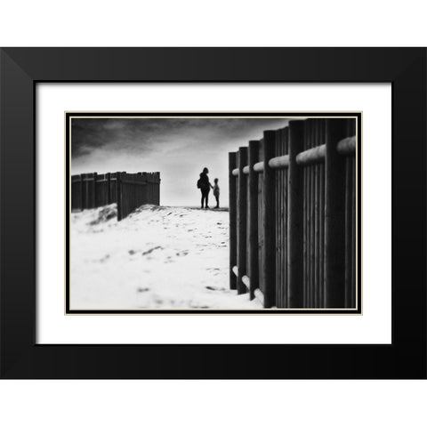 Ill Be There When The Sun Goes Down Black Modern Wood Framed Art Print with Double Matting by Correia, Rui