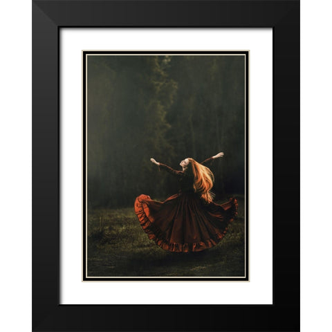 Butterfly Black Modern Wood Framed Art Print with Double Matting by Russocka, Magdalena