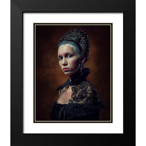 Fashion Barocco, Baroque Fashion Photography Black Modern Wood Framed Art Print with Double Matting by Freol