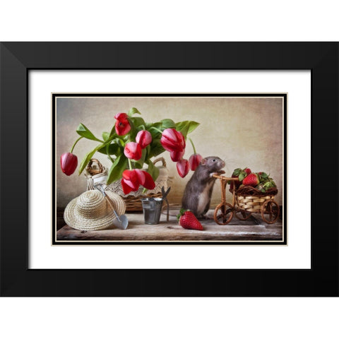 The Farmer Black Modern Wood Framed Art Print with Double Matting by Grigorjeva, Eleonora