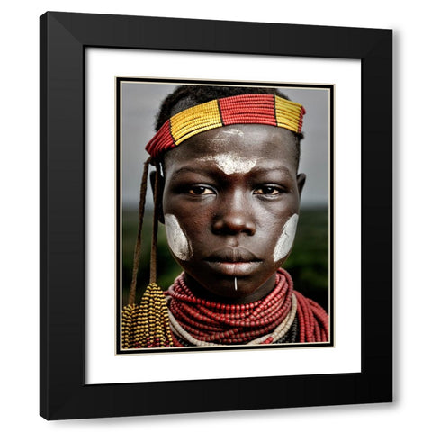 Caro Girl Black Modern Wood Framed Art Print with Double Matting by Al Sulaili, Mohammed