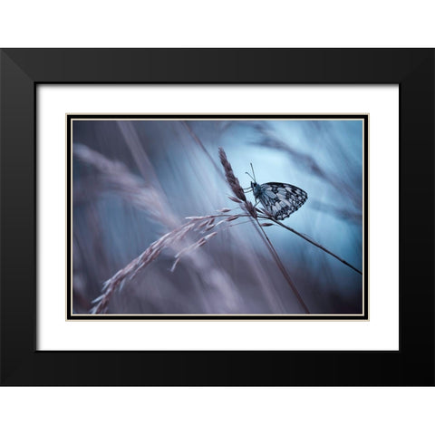 There Is No End To Love Black Modern Wood Framed Art Print with Double Matting by Bravin, Fabien