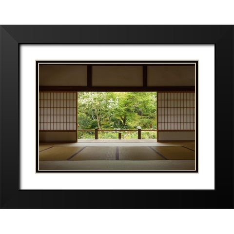 Zen Zone Black Modern Wood Framed Art Print with Double Matting by Deng, Yumian