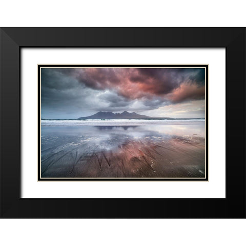 Laig Beach Black Modern Wood Framed Art Print with Double Matting by Marchegiani, Roberto