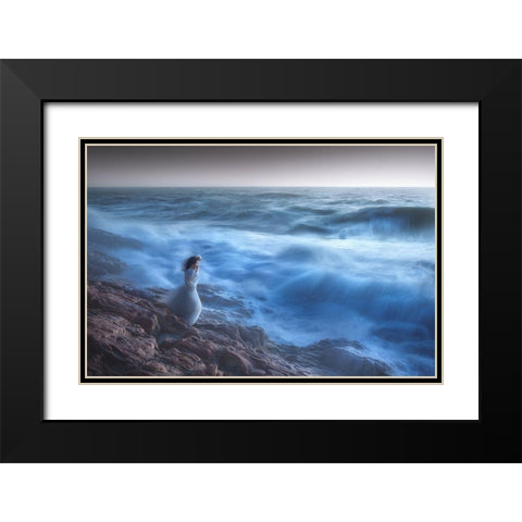 Im Not Afraid! Black Modern Wood Framed Art Print with Double Matting by Lazzarotti, Paolo