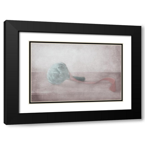 The Red Ribbon Black Modern Wood Framed Art Print with Double Matting by Devos, Delphine