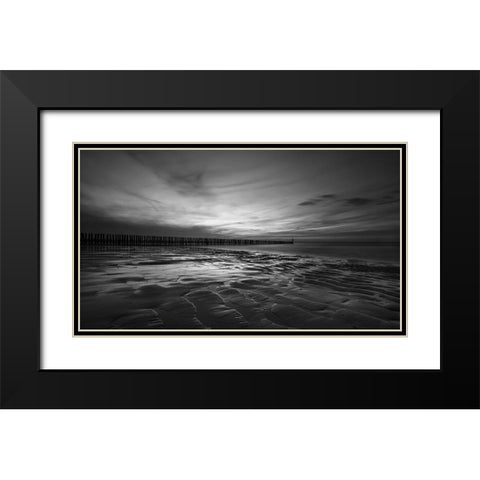 Endless Black Modern Wood Framed Art Print with Double Matting by Schroeyers, Dominic