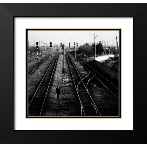 Failure Black Modern Wood Framed Art Print with Double Matting by Oncete, Julien