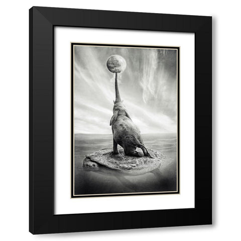 Genesis Black Modern Wood Framed Art Print with Double Matting by Maria Perez, Jose