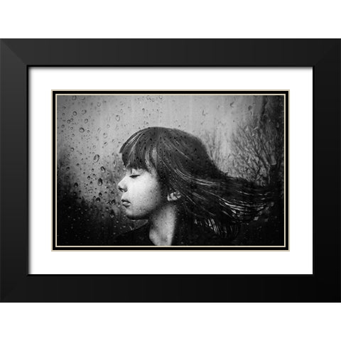 Wind Black Modern Wood Framed Art Print with Double Matting by Ignatova, Desislava
