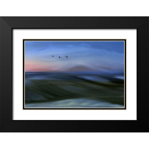 Migrants Black Modern Wood Framed Art Print with Double Matting by Emanuelson, Bjorn