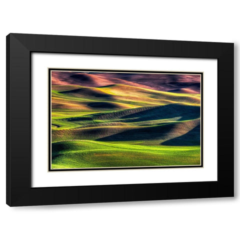 Spring Palette Black Modern Wood Framed Art Print with Double Matting by Smith, Siana