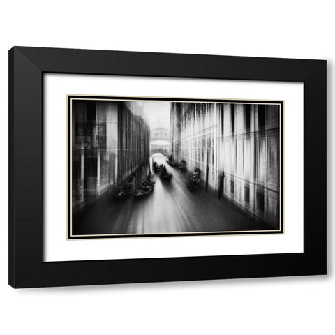 Bridge Of Sighs Black Modern Wood Framed Art Print with Double Matting by Schleicher-Schwarz, Roswitha