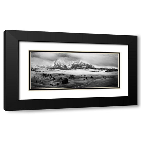 Foggy Dolomites Black Modern Wood Framed Art Print with Double Matting by Kuric Ep, Marian