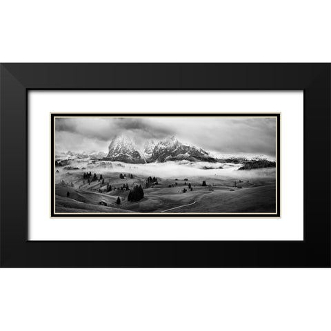 Foggy Dolomites Black Modern Wood Framed Art Print with Double Matting by Kuric Ep, Marian