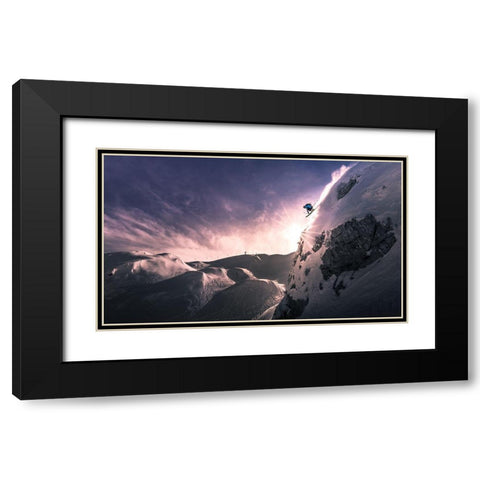 Fly For A While Black Modern Wood Framed Art Print with Double Matting by Bertoncelj, Sandi