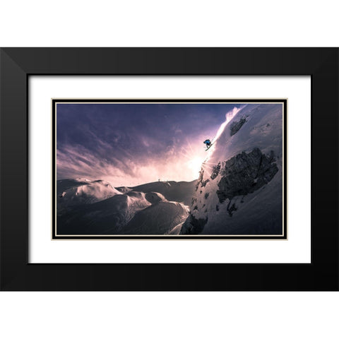 Fly For A While Black Modern Wood Framed Art Print with Double Matting by Bertoncelj, Sandi