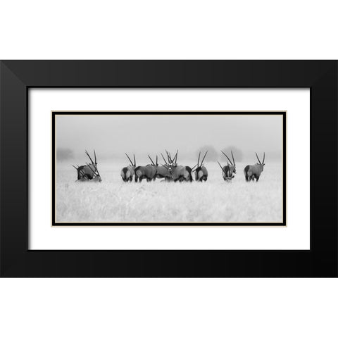 Oryx In The Rain Black Modern Wood Framed Art Print with Double Matting by Trubitsyn, Kirill