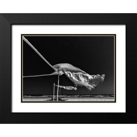 Ghosts On The Beach. Black Modern Wood Framed Art Print with Double Matting by Verschelden, Harry