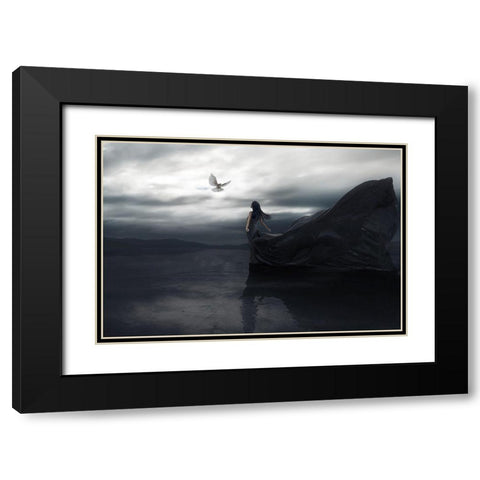 Fly To You Black Modern Wood Framed Art Print with Double Matting by F, Terry