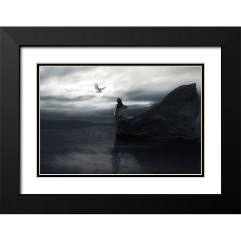 Fly To You Black Modern Wood Framed Art Print with Double Matting by F, Terry